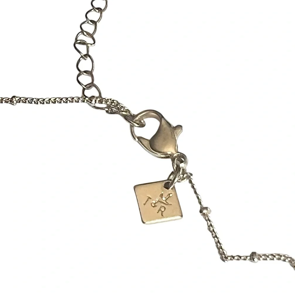 T + R Gold-tone Long Adjustable Necklace Amber Pendant